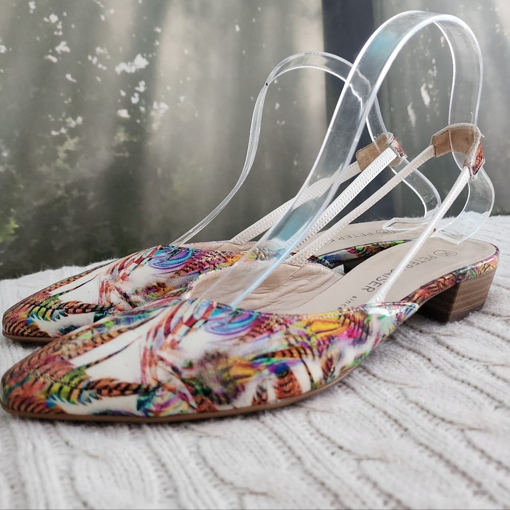 Peter Kaiser Tropical Floral Slingback Flats -Vibrant  Multicolor.7.5US - Picture 4 of 15